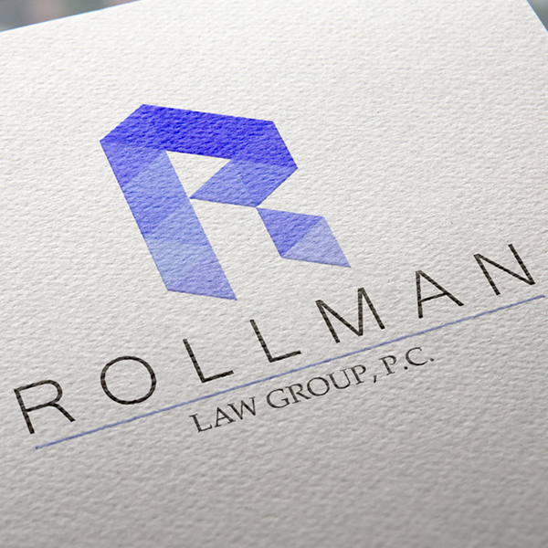 Rollman Law Group logo presented on textured paper
